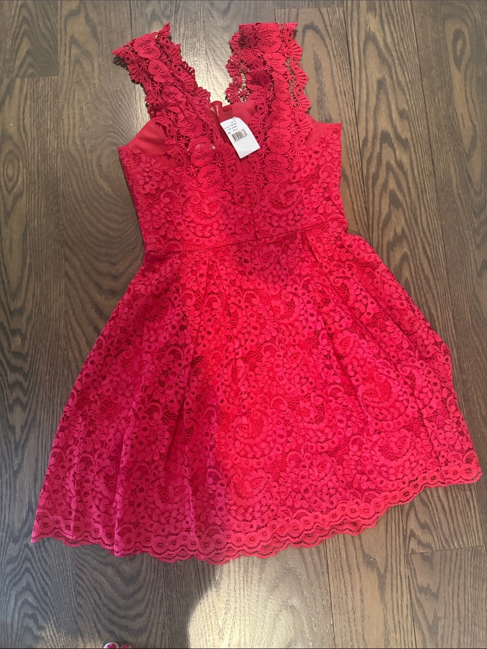 Adelyn Rae Red Floral Lace Party Dress - Picture 4 of 4